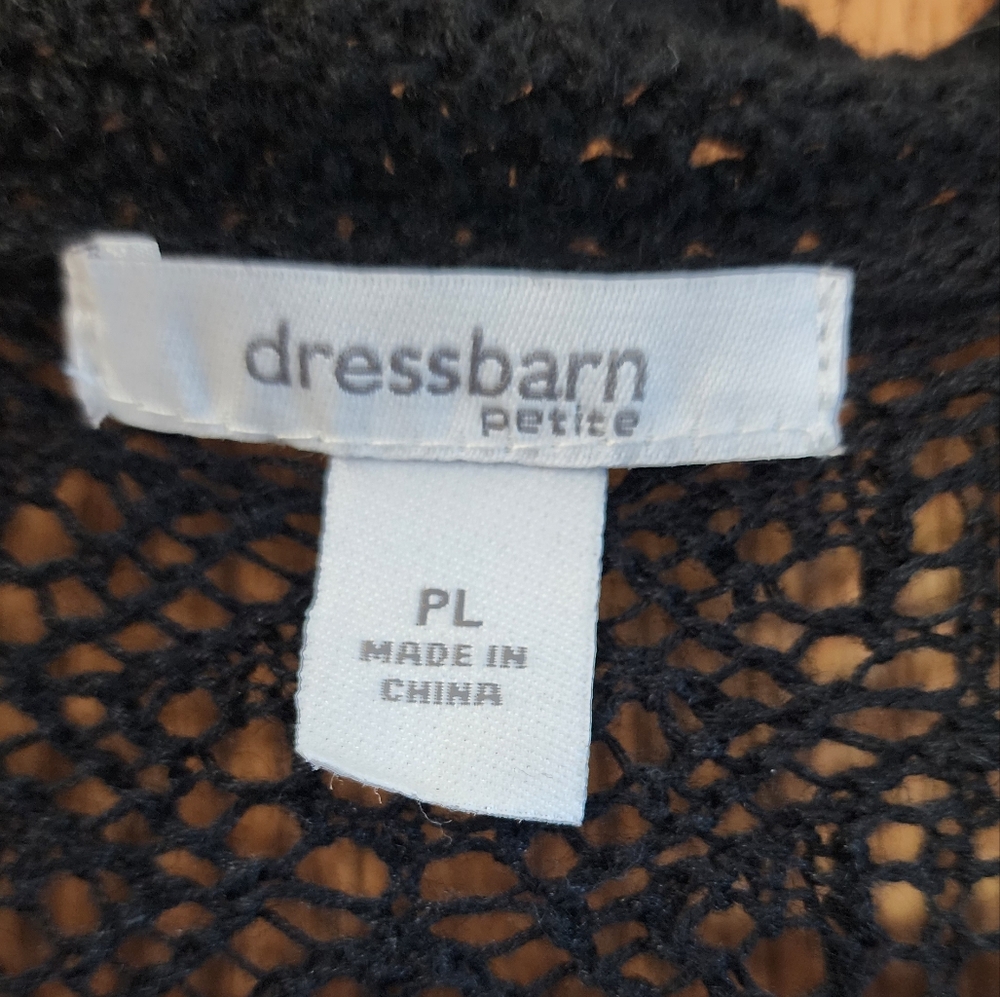DressBarn Cropped Quarter Sleeve Crochet Cardigan - Picture 5 of 6